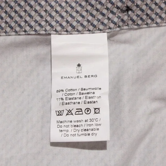 Emanuel Berg NWT Byron Casual Button Down Shirt Size 43 17 L/XL Modern in Gray